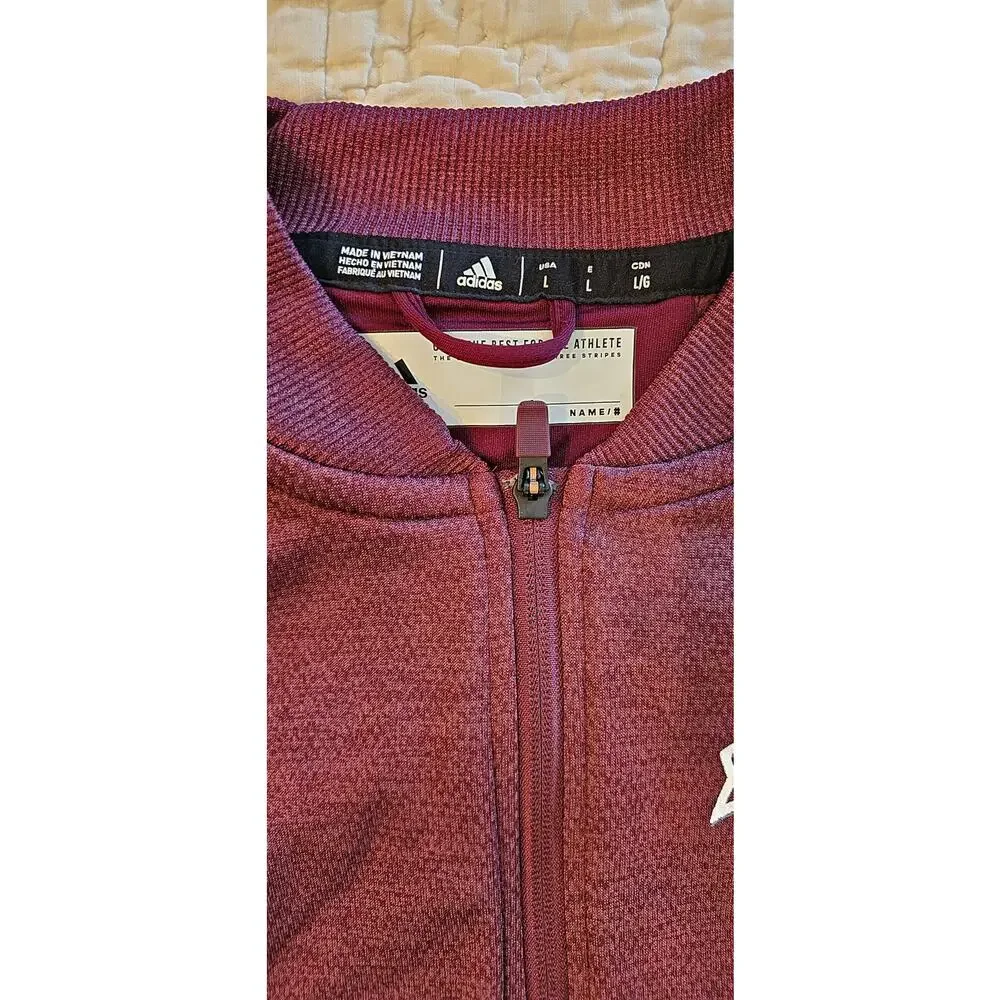 NWT Adidas Mississippi‎ State Bulldogs Alumni Full Zip Jacket Men Size L Maroon